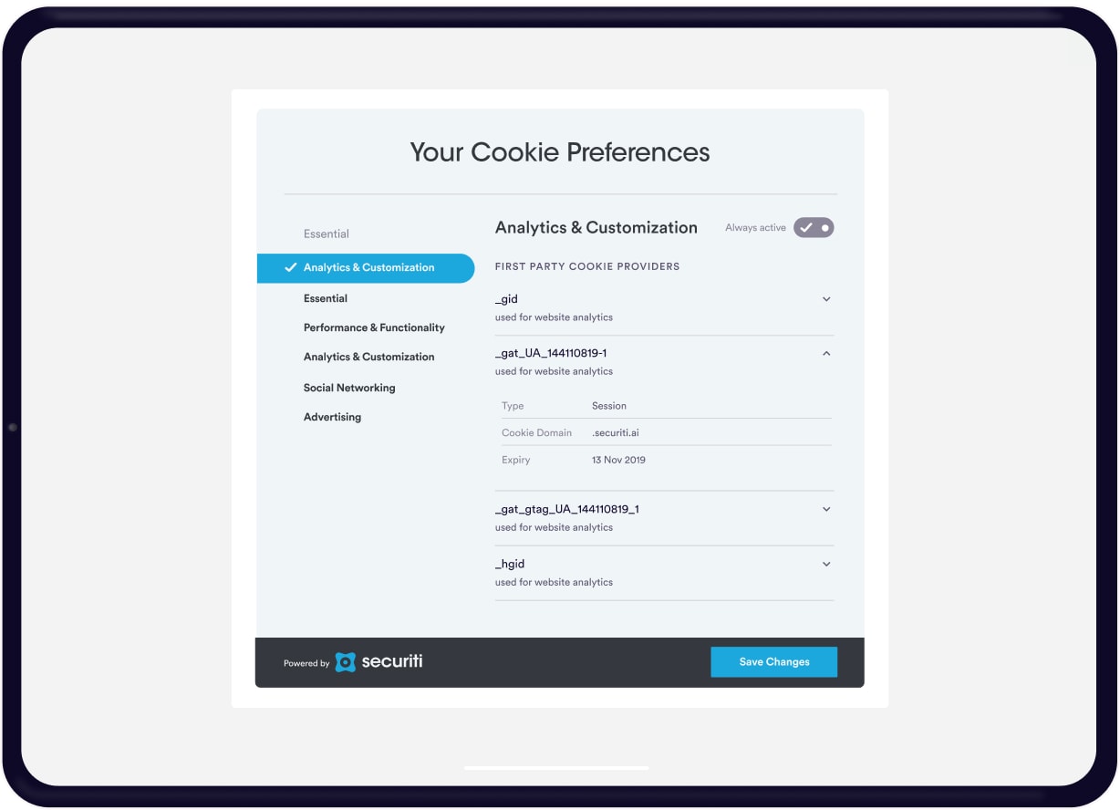 ccpa cookie preferences