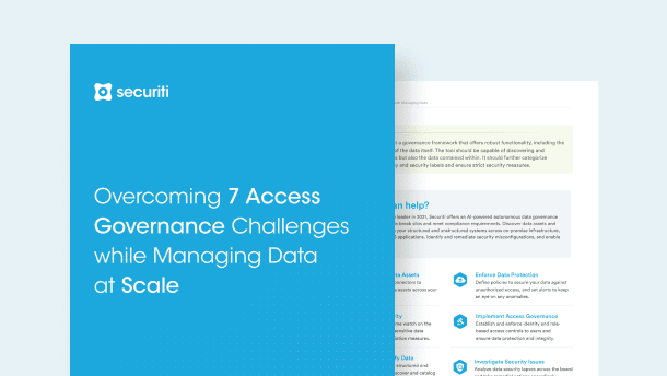 Overcoming 7 Access Governance Challenges while managing data at scale