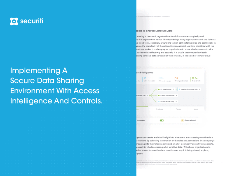 Implementing a Secure Data Sharing  Environment with Access Intelligence and Controls