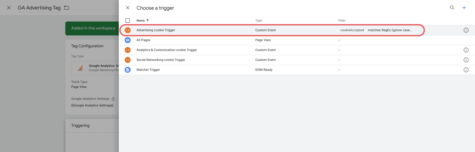 GTM Cookie Category Triggers