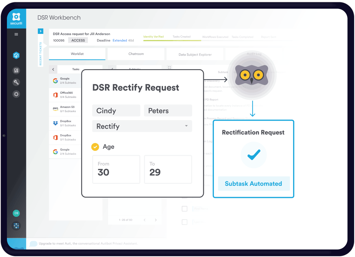 DIFC data rectify request