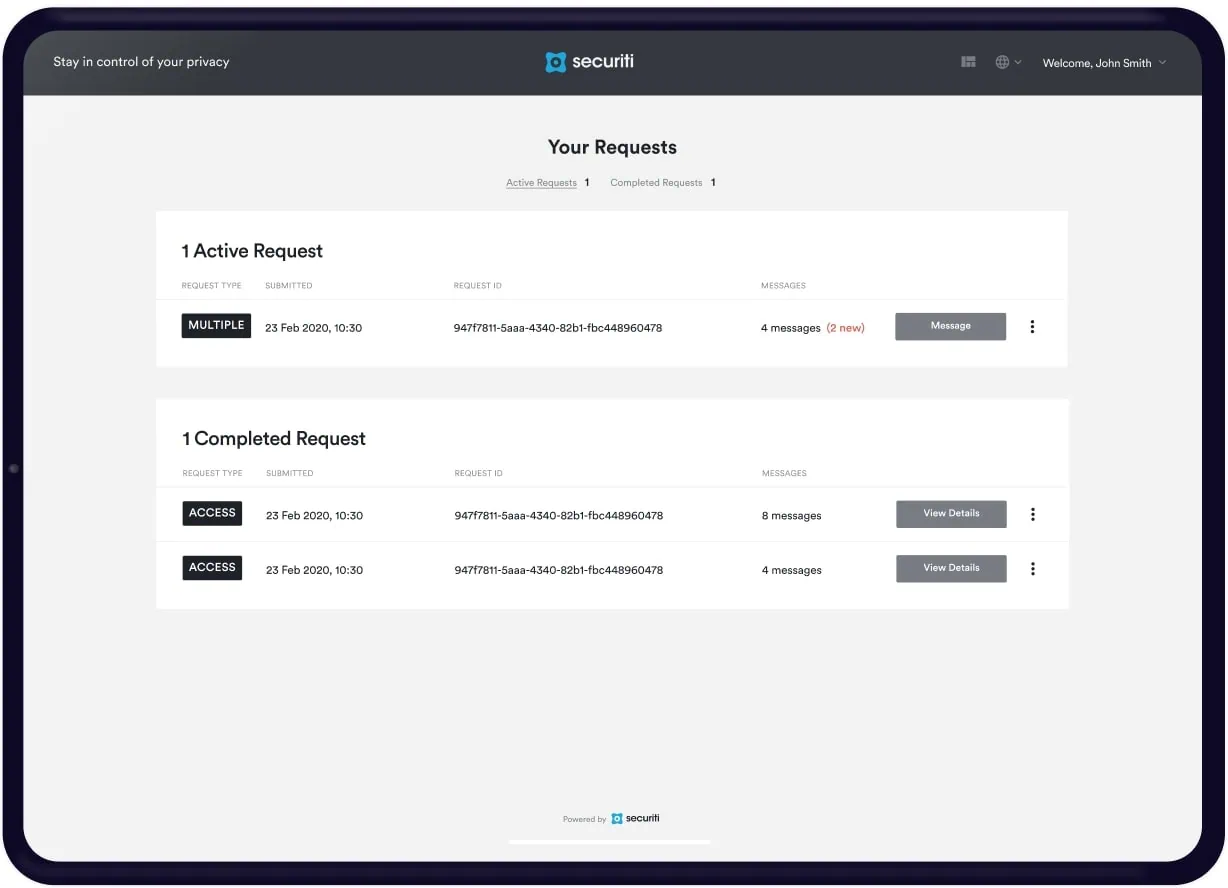 GDPR Data Access Requests Portal