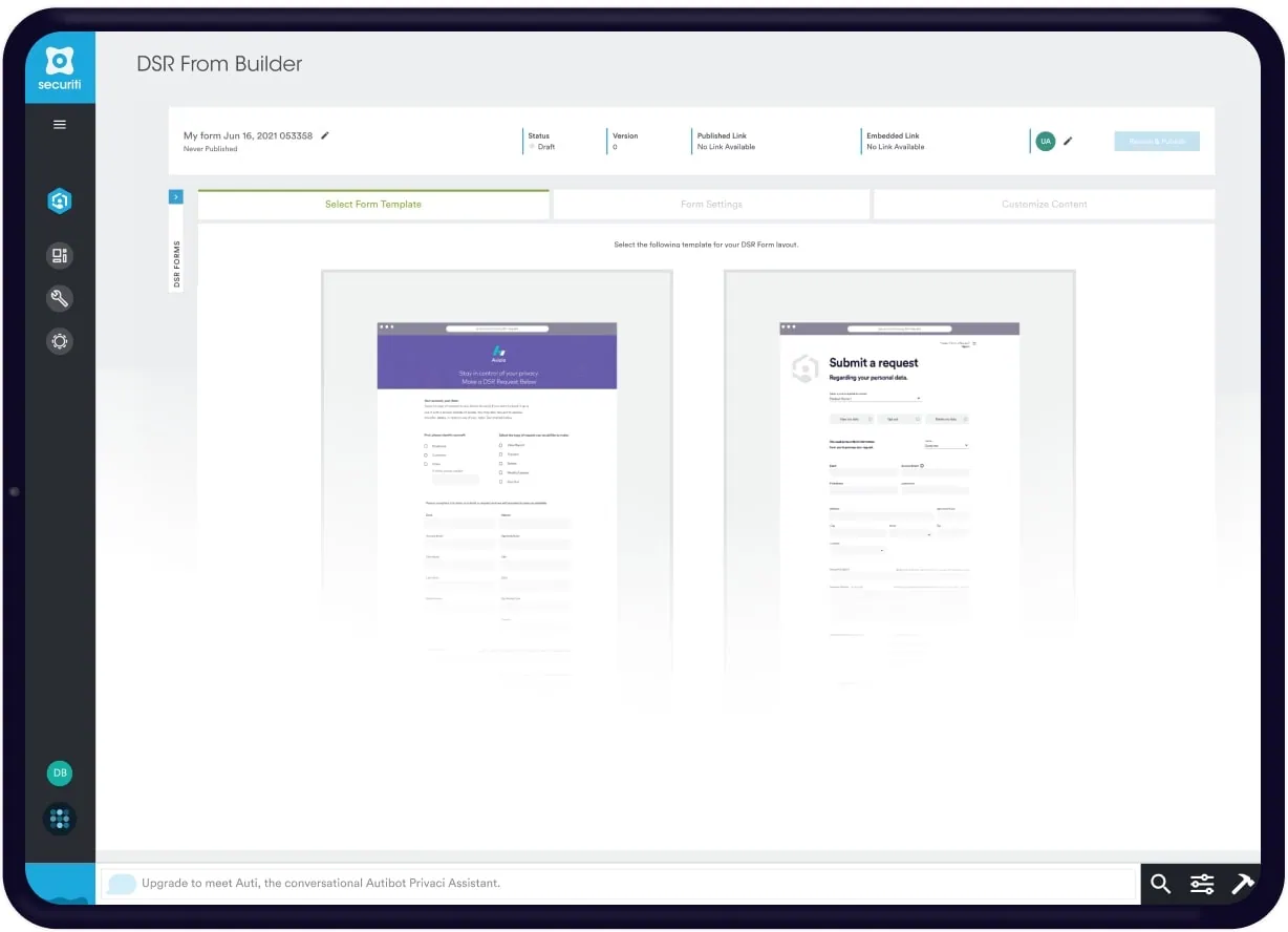 GDPR Data Subject Rights Request Form Builder